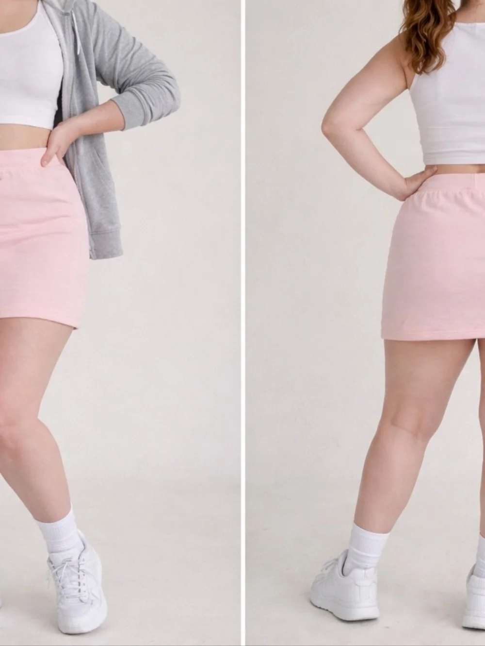 American Apparel California Fleece Mini Skirt – XL – Peach Drawstring Sporty Cas